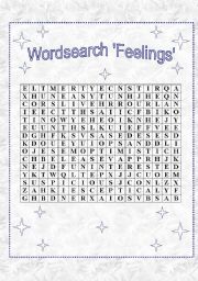 English worksheet: wordsearch Feelings