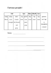 English Worksheet: Describing a famous person