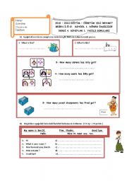 English worksheet: EXAM PAPER