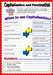 English Worksheet: Capitalisation and Punctuation