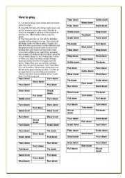 English Worksheet: Phrasal Verb Bingo: Phrasal verbs with down part 3