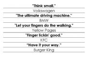 Advertising slogans