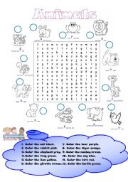 English Worksheet: Animals activitis