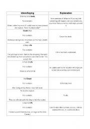 English Worksheet: Idioms