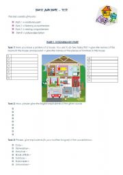 English Worksheet: House and Home - test