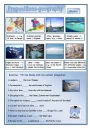 English Worksheet: Prepositionns-geography