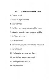 English worksheet: ESL board Drill