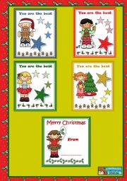 English Worksheet: CHRISTMAS STICKERSS