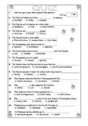 English Worksheet: Thanksgiving Day