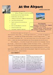 English Worksheet: at the airport/ travelling by train