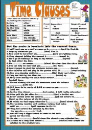 English Worksheet: Time Clauses