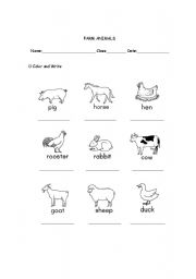 English Worksheet: Farm Animals