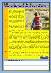 English Worksheet: Weekend Adventure