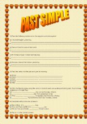 English Worksheet: The past simple tense