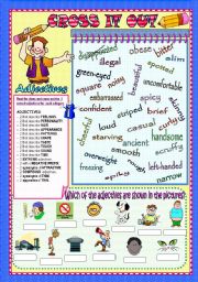 English Worksheet: CROSS IT OUT (ADJECTIVES)