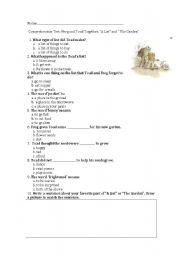 English worksheet: Frog and Toad Together: A List