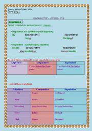 English worksheet: comparatives and superlatives