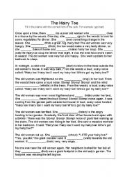 English Worksheet: The Hairy Toe Gap Fill worksheet