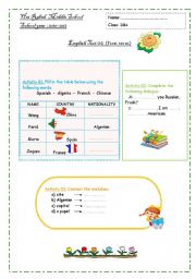 English worksheet: a test