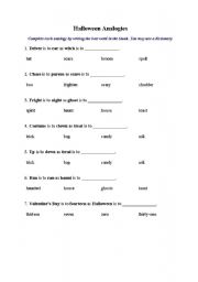 English worksheet: Halloween exercise