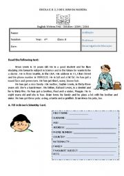 English Worksheet: test 6th form