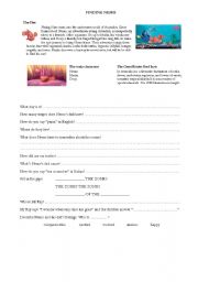 English worksheet: FINDING NEMO