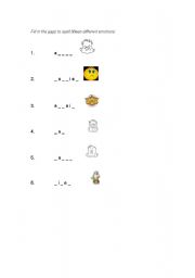 English Worksheet: just vowels, mixed emotions part 1