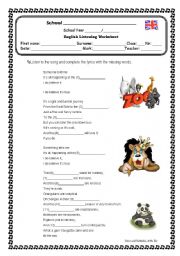 English Worksheet: Listening exercise: song At the Zoo by Simon and Garfunkel