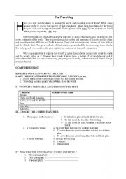 English worksheet: THE TRAVEL BUG