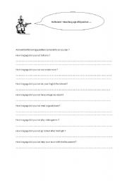 English worksheet: simple past and ago