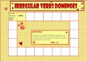 English Worksheet: Past Simple Irregular Verbs Dominoes 1