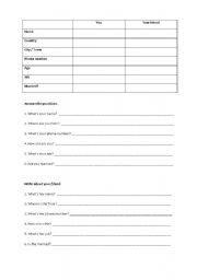 English worksheet: Personal Questionnaire