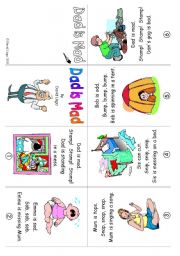 English Worksheet: Mini Book 7: Dad is Mad in colour and greyscale