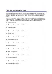 English Worksheet: Communication Skill Test