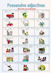 English Worksheet: POSSESSIVE ADJECTIVES ___