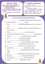 English Worksheet: PRESENT SIMPLE OR CONTINUOUS