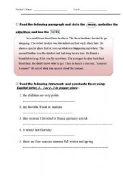English worksheet: Revesion Grammar - Punctuation - Phonics