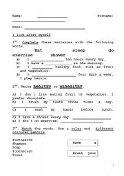 English Worksheet: Healthy habits