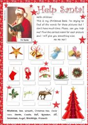 English Worksheet: Help Santa