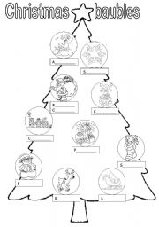 English Worksheet: Christmas baubles