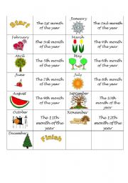 English Worksheet: Months dominoes