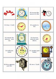 English Worksheet: Tell the time domino