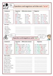 English Worksheet: Questions and negations