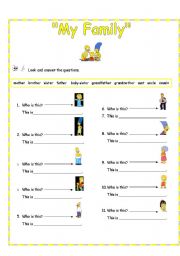 English worksheet: My Family