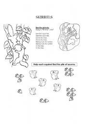 English Worksheet: LEARN A SONG AND COUNT
