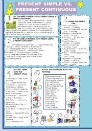 English Worksheet: PRESENT SIMPLE or PRESENT CONTINUOUS
