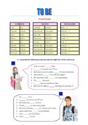 English Worksheet: To be - Present Simple
