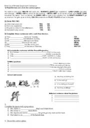 Present Simple and Continuous worksheet