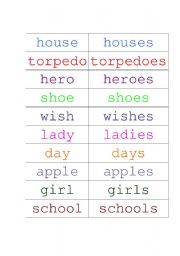 English Worksheet: Plural concentration