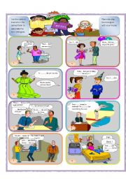 English Worksheet: Mini-dialogues with Mixed Tenses 